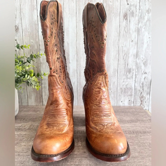 Dan Post Cowboy Cowgirl Leather Boots Size 6 - Picture 4 of 7